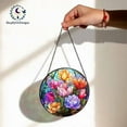 thumbnail image 2 of Floral Stained Glass Suncatcher, Floral Acrylic Suncatcher, Gift for Mom or Garden Lovers, Colorful Window Art, Boho Spring Decoration 4296987977, 2 of 4