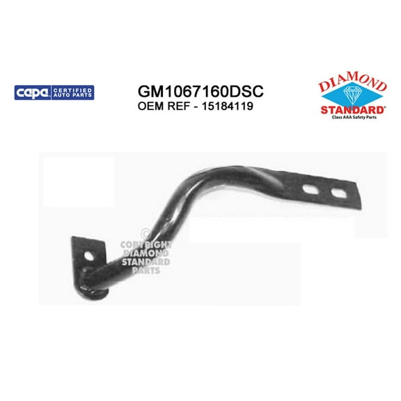 New Aftermarket CAPA Front Passenger Side Outer Bumper Face Bar Brace Replaces 15184119 fits 2004-2006 Chevrolet Silverado 1500 LS Crew Cab Pickup 4-Door