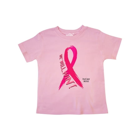 

Inktastic We Will Win Against Breast Cancer with Pink Ribbon Gift Toddler Boy or Toddler Girl T-Shirt