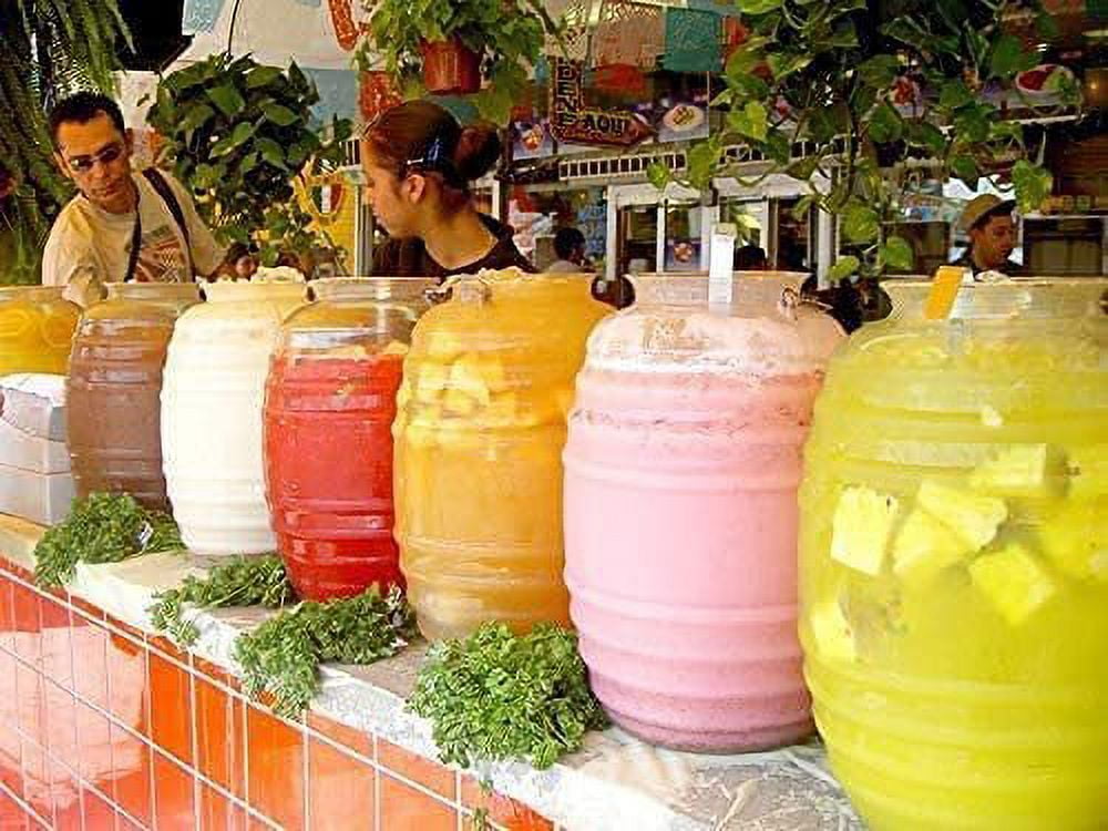 Vitrolero mexicano transparente con tapa, jarra de 5 galones para Aguas  Frescas, jugo, té de sol u otras bebidas con tapa, 20 L transparente