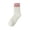White, variant on Ljudmp Women's Fluffy Fleece Mid Tube Socks Winter Thick Warm Plush Knit Crew Socks with Striped Contrast Cuff Soft Thermal Lounge Socks Beige