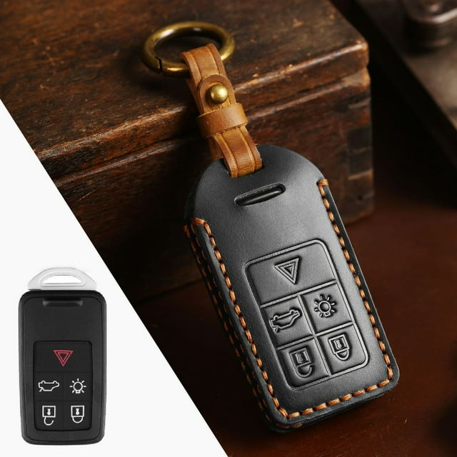 Car Key Fob Cover Case Protector For Volvo XC60 Car Key Case Fob Cover Crazy Horse Leather Handmade