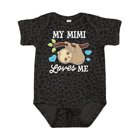 

Inktastic My Mimi Loves Me with Sloth and Hearts Boys or Girls Baby Bodysuit