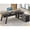 Grey, variant on 70.9" Executive Desk with 3 Drawers and Storage Shelves, L Shaped Computer Desk for Home Office, Bedroom, Study Room
