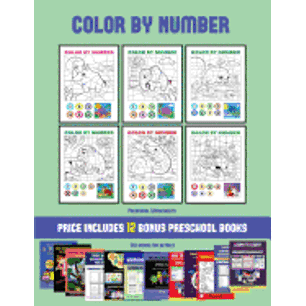 preschool worksheets preschool worksheets color by number 20 printable color by number worksheets for preschool kindergarten children the price of this book includes 12 printable pdf kindergarten preschool workbooks series 37 paperback