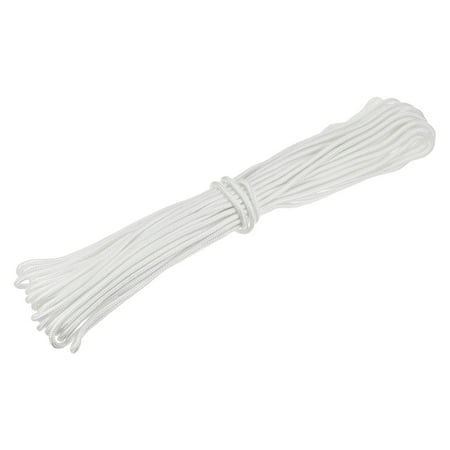 

78Ft 1/4 Inch (6mm) Polyester Rope Clothesline Braided Rope for Garden Camping Laundry Drying White