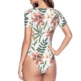 thumbnail image 4 of Naloa Lilies Flowers Women's Short-Sleeved Onesie, One-Piece Swimsuit for Parties, dates, clubs - X-Large, 4 of 9
