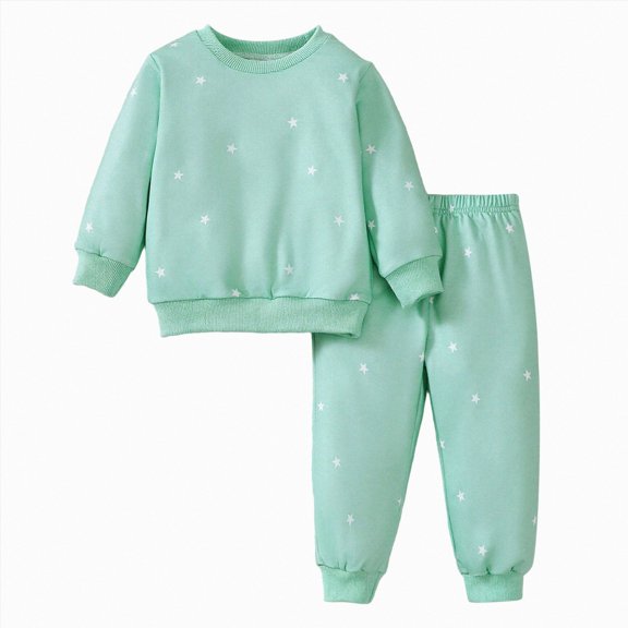 ZIXKCGDSE Girls 2 Piece Outfits Cotton Long Sleeves and Elastic Waist Pants Fall Clothing Set Size 2-3 Years