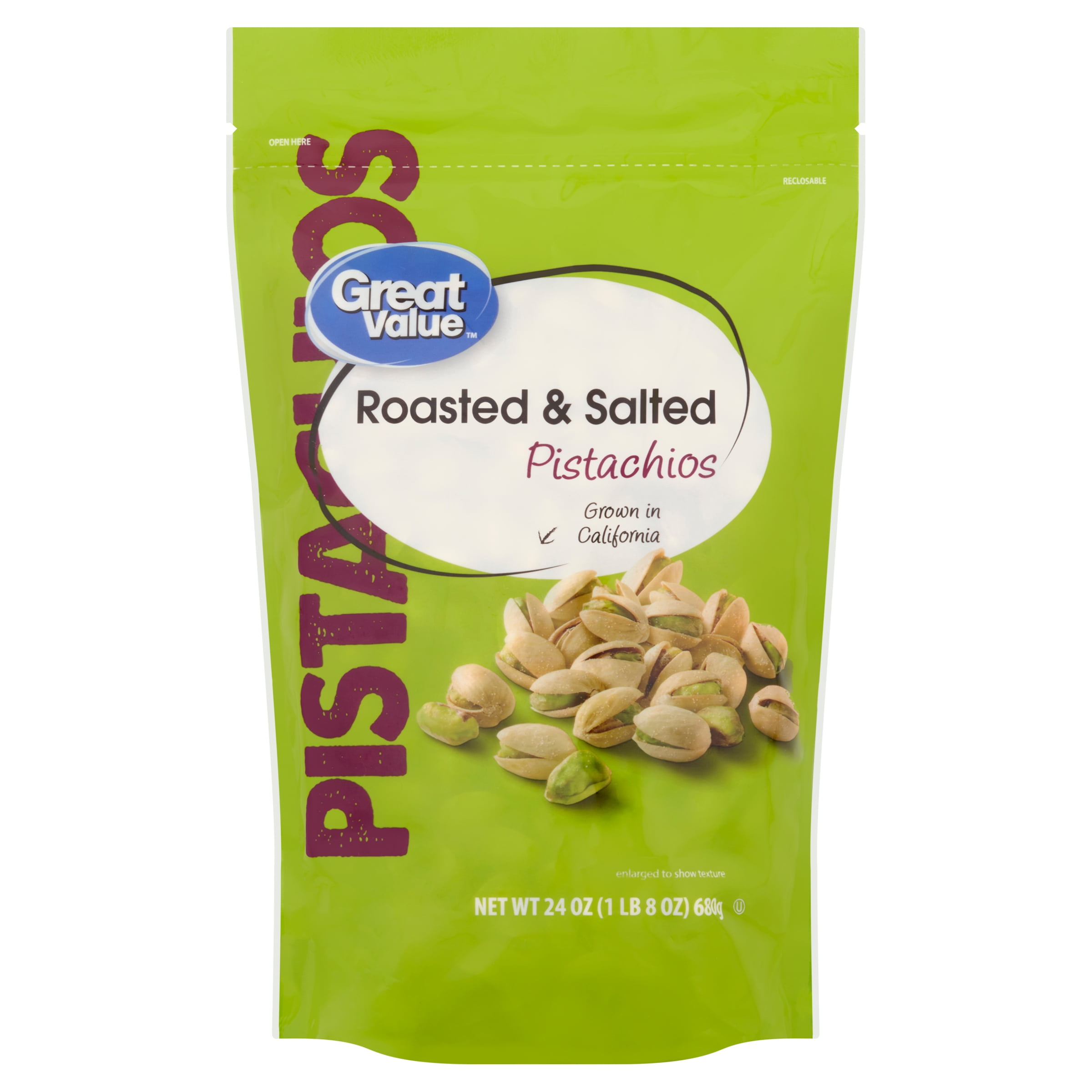 Great Value Roasted & Salted Pistachios, 24 Oz