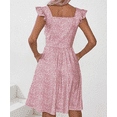 thumbnail image 3 of Women's Summer Dresses Casual Square Neck Floral Sundress with Pockets A Line Flowy Beach Dress, 3 of 6