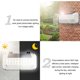 thumbnail image 4 of Inteprter Luz solar de pared de PVC, recargable, a prueba de polvo, con detección de movimiento, 500lm, 3 engranajes, ajustable, lámpara de Iluminación y accesorios, 4 of 6