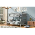 thumbnail image 3 of Twin over Full Bunk Bed with ladder, Safety Guardrail, Perfect for Bedroom, Gray, 3 of 13
