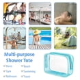 thumbnail image 5 of Bolsa de cosméticos transparente de PVC impermeable, bolsa de cosméticos transparente de viaje portátil con cremallera azul, 5 of 5