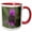 Red/White, variant on 3drose, Macro Photograph of a Bowles Mauve Wallflower Blooming in the Winter., 15oz Mug