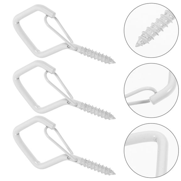 LOLIPPYY Set of 10 Heavy Duty White Screw Hooks for Hanging Ropes on Wood