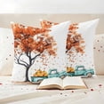 thumbnail image 3 of Orange Tree Fall Outdoor Waterproof Pillow Covers, Vintage Teal Truck Thanksgiving Pumpkin Decorative Square Throw Pillowcase Sofa Cushion Sham for Patio/Couch/Chair, 24"x24" 2 Pack, 3 of 8
