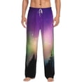 thumbnail image 2 of Lsque Northern Lights Print Men's Pajama Pants, Lounge Pant - Comfortable Home Wear,Elastic Waistband, Stylish Design-Medium, 2 of 9