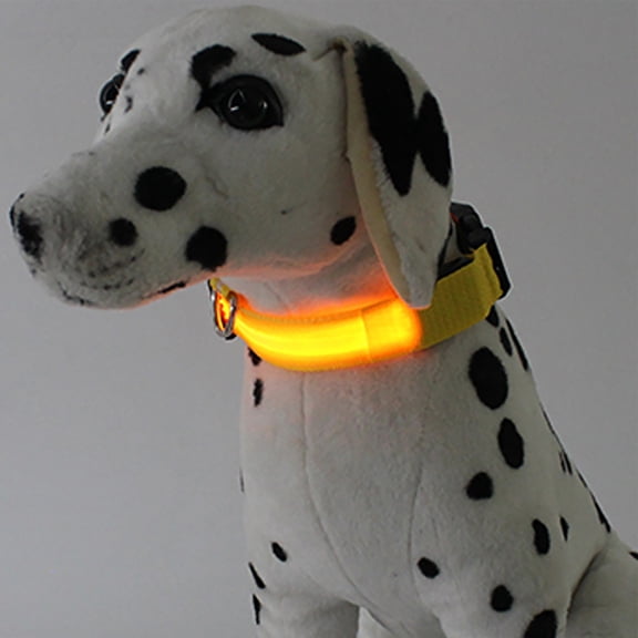 LED Light Up Dog Collar USB Rechargeable Safety Glow Collar,Night Visibility Reflective Illumination Collar,Adjustable Fit Soft Nylon Comfort Collar,Outdoor Walking Safety Protection Pet Collar