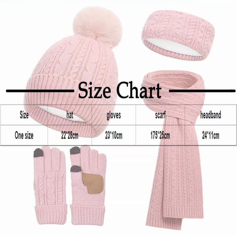 Fleece Lined Winter Set Beanie Scarf Gloves Headband 4-Piece Cold Weather Gift Set Women main image 3