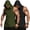 Black\Green, variant on COOFANDY Men's 2 Pack Workout Hooded Tank Tops Bodybuilding Muscle Cut Off T Shirt Sleeveless Gym Hoodies