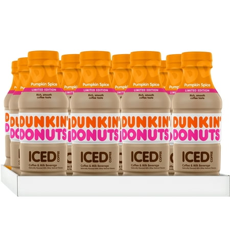 Dunkin' Donuts Pumpkin Spice Iced Coffee Bottles, 13.7 fl oz, 12