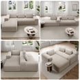 thumbnail image 5 of Indecor Home 105" Modular Sectional Sofa Couch, Upholstered 2-Piece Corduroy Sofa L-Shape Deep Seat Sofa Cloud Couch Chaise, Modern Minimalist Sleeper Sofa Set for Living Room, Office, Gray, 5 of 10