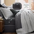 thumbnail image 3 of Queen Comforter Set, Bed in A Bag 7-Pieces, Light Grey Textured All Season Comfortable Bedding Sets with Comforter, Sheets, Pillowcases & Shams (Light Grey, 90"x90"), 3 of 9