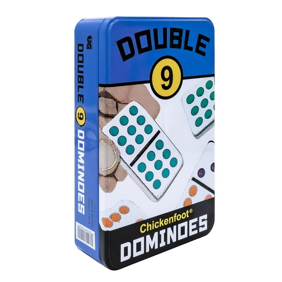 Juego de dominó Front Porch Classics, doble con 9 puntos de colores