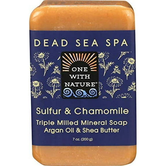 One With Nature Dead Sea Spa Bar Soap, Chamomile and Sulfur, 7 Oz