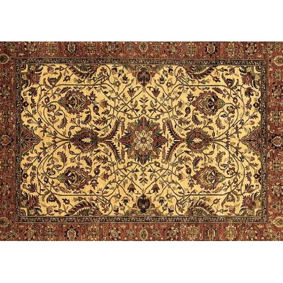 Ahgly Company Indoor Rectangle Abstract Brown Modern Area Rugs, 8' x 10'