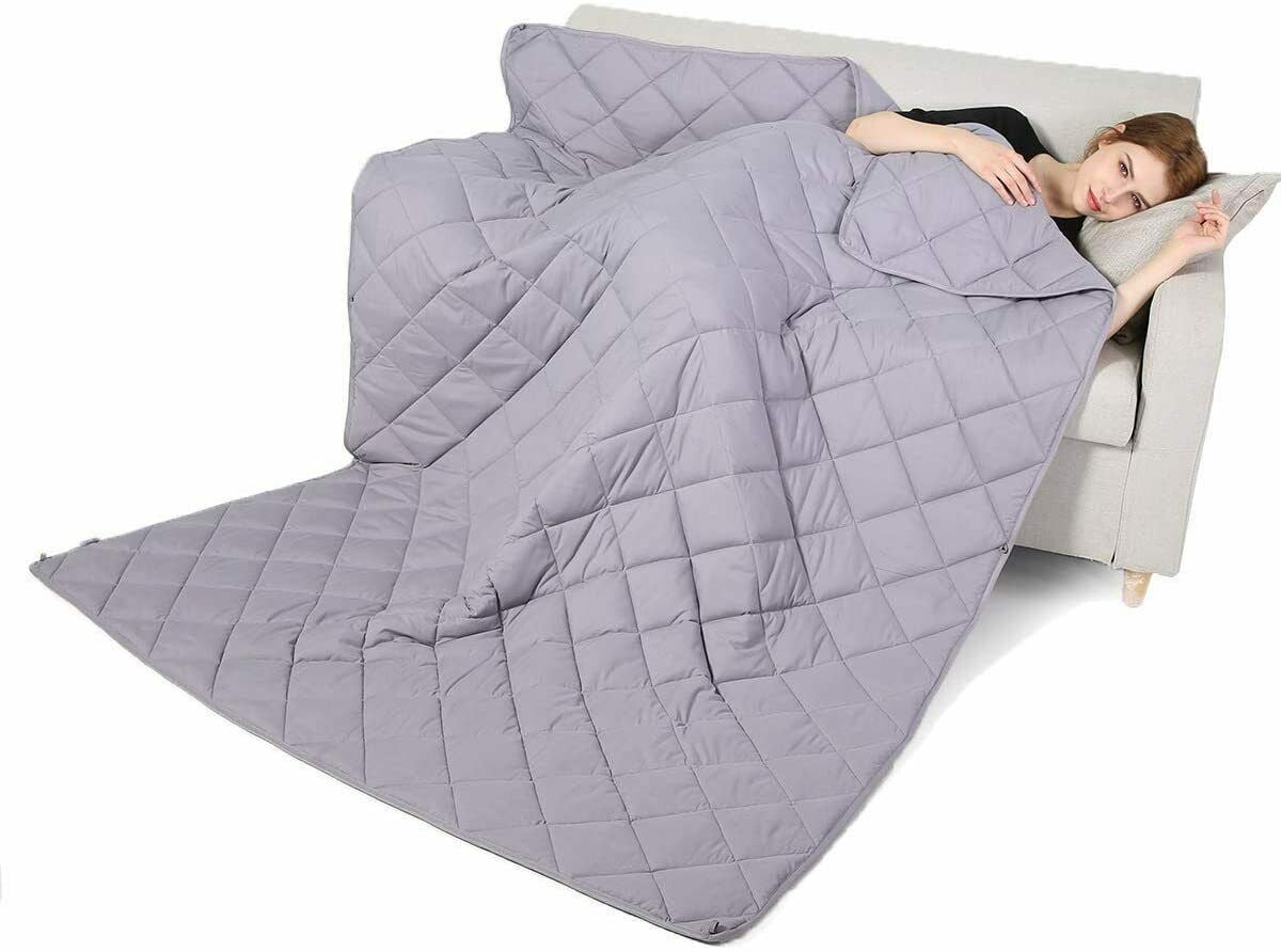 Weighted Blanket Full Sensory Therapy Deep Sleep 12lbs. 48'x72' in. Anxiety Relief