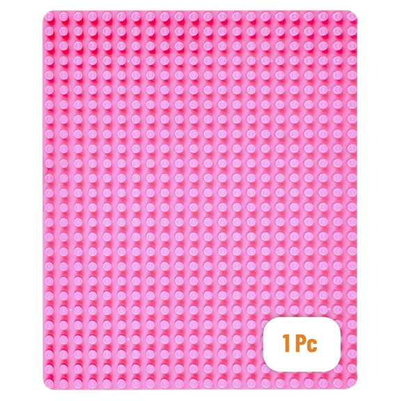 Strictly Briks Classic Big Briks Baseplate 15" x 10.5" Large Building Brick Baseplate 100% Compatible with All Major Brands | Large Pegs for Toddlers | Single Pink Flat Bottom Base Plate
