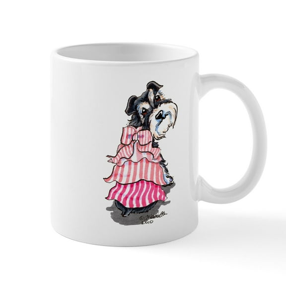 CafePress - Girly Schnauzer Mug - 11 oz Ceramic Mug - Novelty Coffee Tea Cup