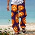 thumbnail image 3 of SNOWSONG Pants for Men, Halloween Pants Men's Casual Pants Halloween Pumpkinhead Beach Pants with Pockets, Baggy Pants Men, Halloween Pajamas D S, 3 of 5
