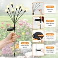 thumbnail image 4 of TopZoo Solar Garden Stake Lights Outdoor Waterproof, 8 Pack/2 Modes Swaying Firefly Lights for Garden Decor, Yard, Patio, Pathway, Party, Christmas Decoration, Warm White 64 LED, 4 of 9