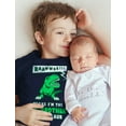 thumbnail image 3 of Tstars Big Brother T-shirt for Boys - Dinosaur-Themed Sibling Shirt - Perfect for Pregnancy Announcements - Ideal Big Brother Gift - Toddler's Birthday & Baby Shower Present - 12M Navy, 3 of 6