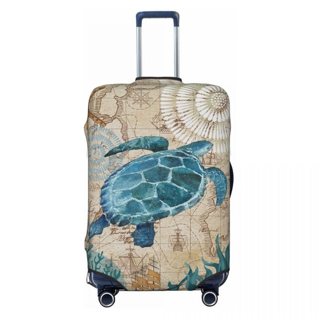 Custom Race To Safety Sea Turtle Suitcase Cover Dust Proof Luggage Covers Protector for 18-32 inch