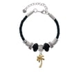 thumbnail image 2 of Delight Jewelry Goldtone Palm Tree Grandmother Celtic Knot Leather Bead Bracelet, 7"+2" Extender, 2 of 4