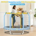 thumbnail image 4 of Mersco 55inch Toddler Trampoline, Mini Trampoline for Kids with Enclosure and Basketball Hoop, Birthday Gifts, Print, 4 of 8