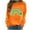 Orange, variant on Funny St Patricks Day Shirt Women Four Leaf Clover Rainbow Graphic Sweatshirt Crewneck Long Sleeve Pullover Tops St Patrick Day Shirts Women