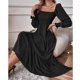 thumbnail image 5 of Vestidos Para Mujer Casual Maxi Vestidos Moda Manga Larga Pulóver Cuello Cuadrado Manga Larga Volante Cintura Alta Vestido Odeerbi  ODB138993, 5 of 6