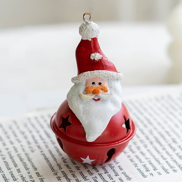 Fiudx Ofertas relámpago del día, solo en línea Campanas de resina para Navidad, muñeco de nieve y anciano, campanas de hierro para Navidad, decoración para árbol de Navidad, campanas para colgar