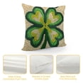 thumbnail image 4 of Leisuo Shamrock Pillow Clover Hand Pillow St Patrick's Day Throw Pillow Flannel Pillow for Couches Beds Decoration White, 4 of 5