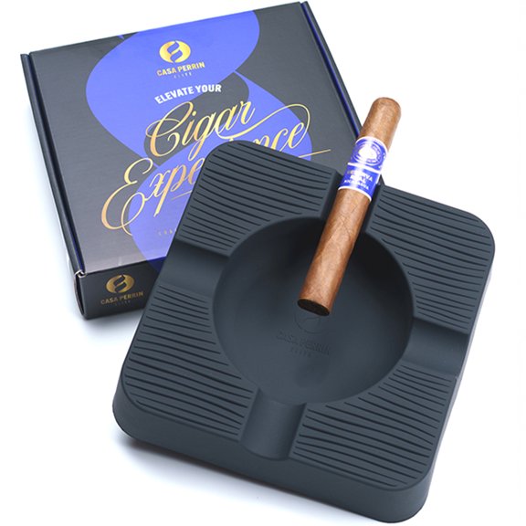 Casa Perrin Elite Waterproof Silicone Cigar Ashtray, Black Stripped