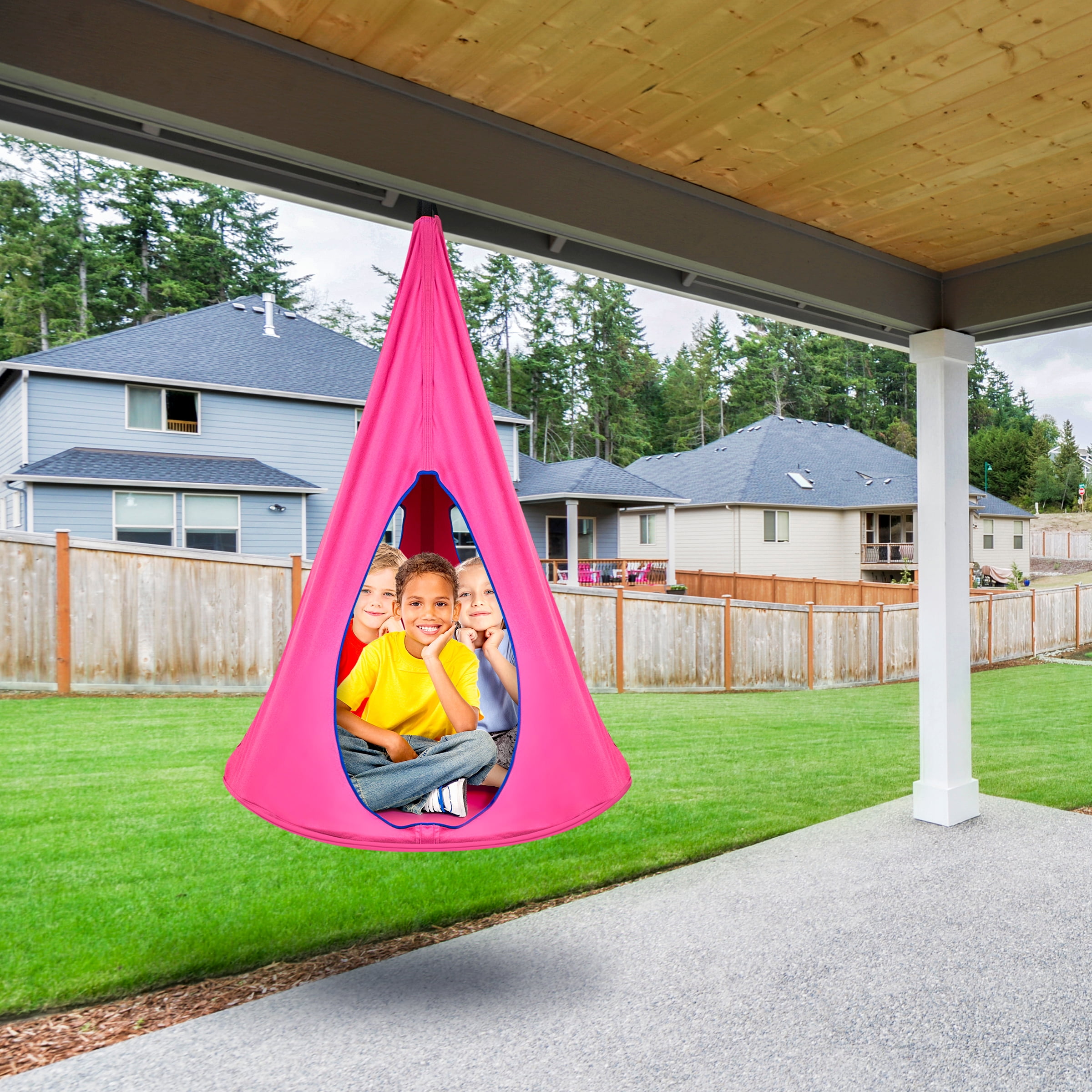 Kids Nest Swing - Fits 3 Children, Pink