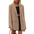 thumbnail image 1 of Blazer PRETTYGARDEN Caqui Cruzado con Bolsillos XL, 1 of 8