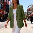 thumbnail image 5 of Long Sleeve Linen Blazer Womens Casual Spring Summer Fall Lightweight Jackets Army Green M, 5 of 6