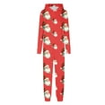 thumbnail image 2 of Penkiiy Matching Christmas Onesie Pajamas for Family, Hooded One Piece Vacation PJs, Cute Printed Holiday Loungewear L Red, 2 of 6