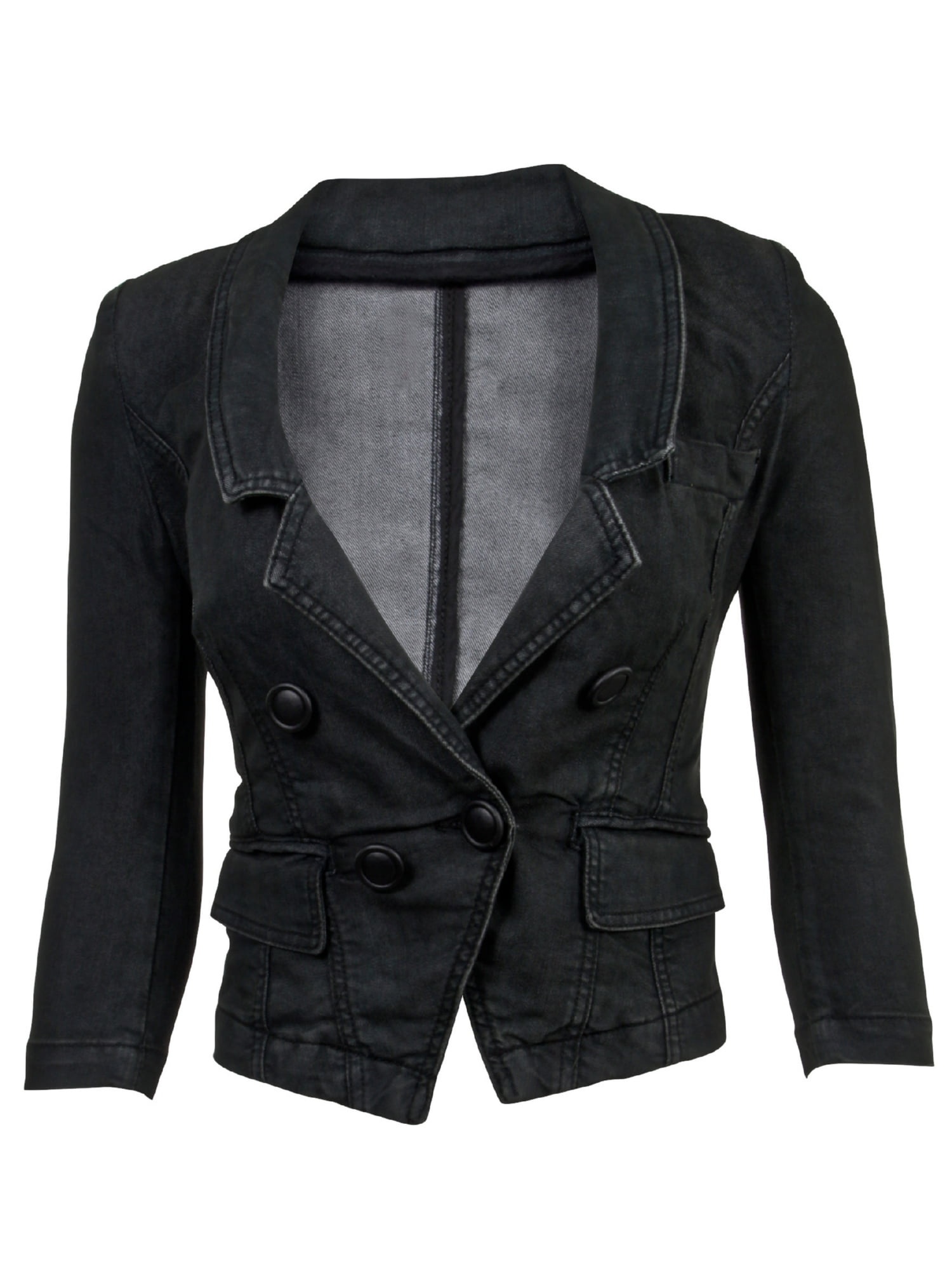 Download Fashion2love - Women's Juniors Long Sleeve Denim Blazer ...