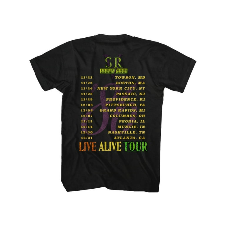 Stevie Ray Vaughan Live Alive Tour Black Adult T-Shirt
